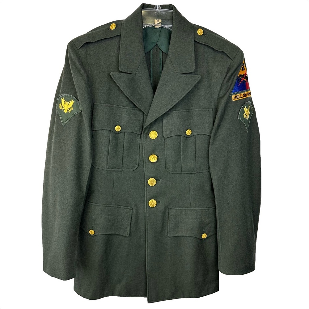 Rare Vintage 60s Military Army Dress Vietnam War Button-Up Blazer Jacket